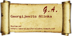 Georgijevits Alinka névjegykártya